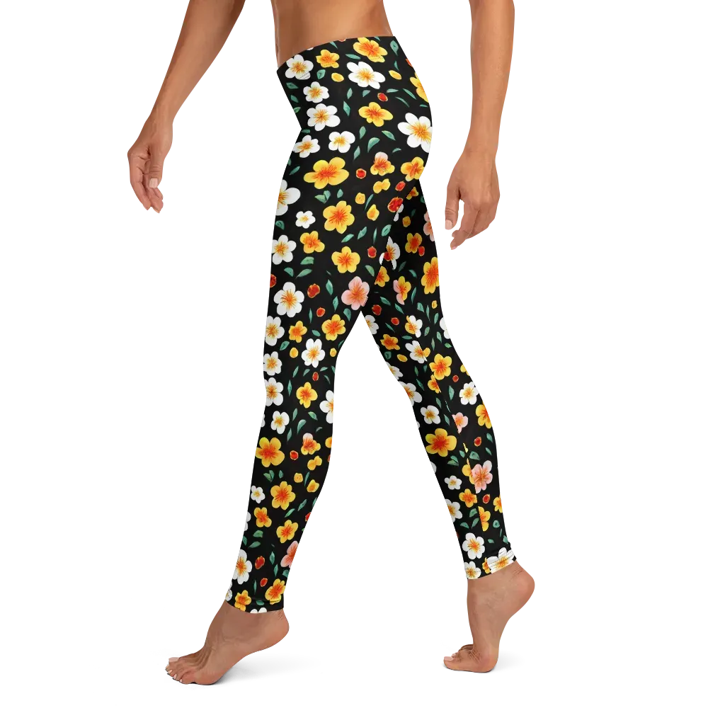 Sunlit Blossoms on Leggings — Left