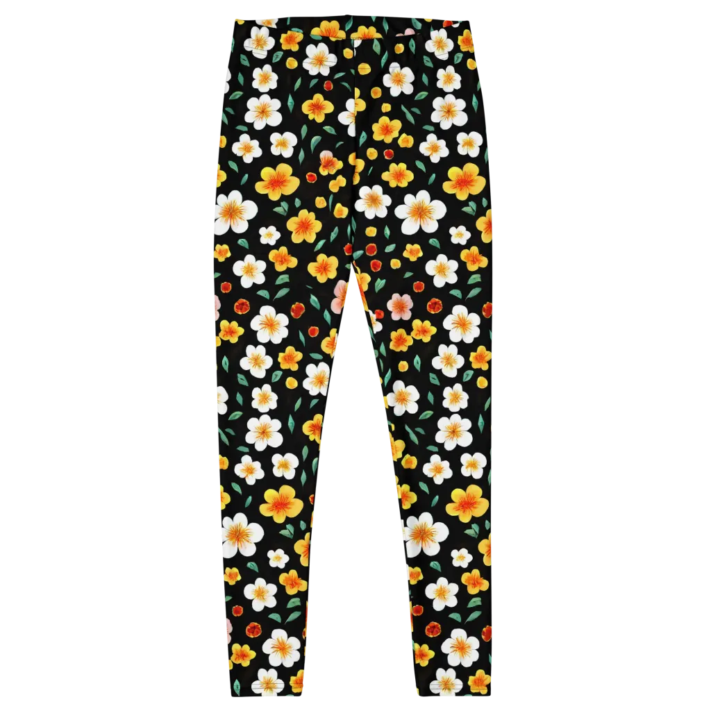 Sunlit Blossoms on Leggings — Front