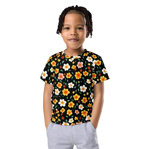 Sunlit Blossoms on a Kids Crew Neck T-Shirt
