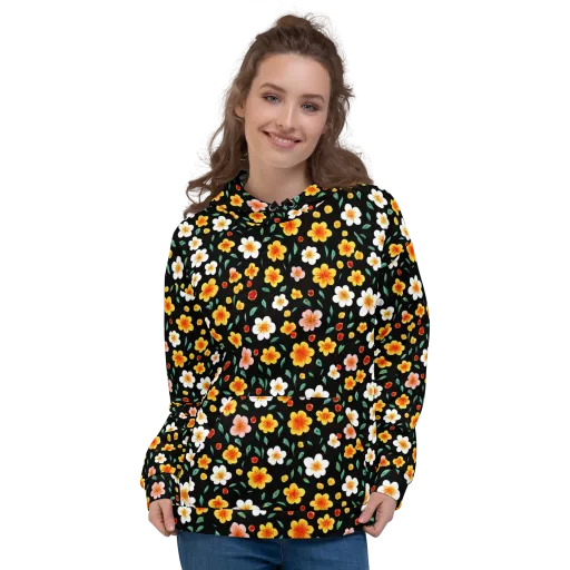 Sunlit Blossoms on a Hoodie
