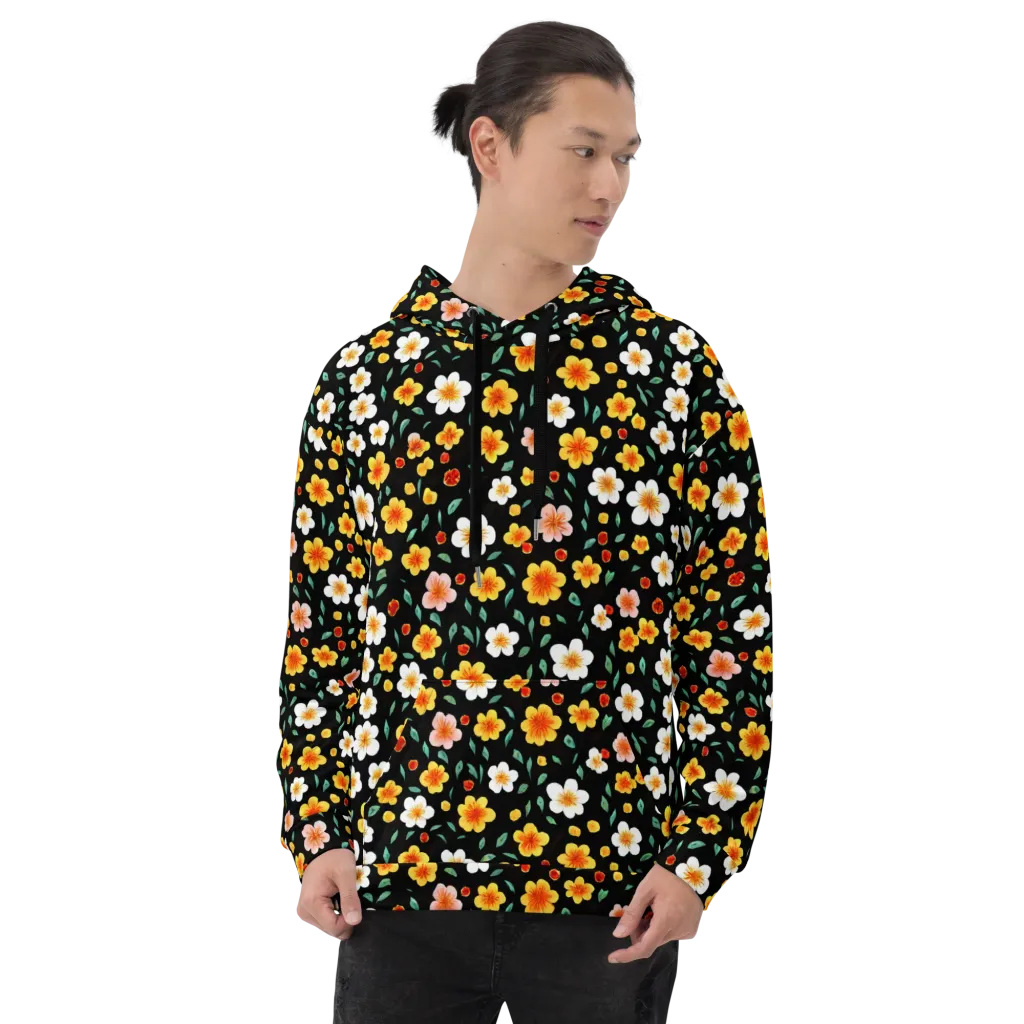 Sunlit Blossoms on Hoodie — Front