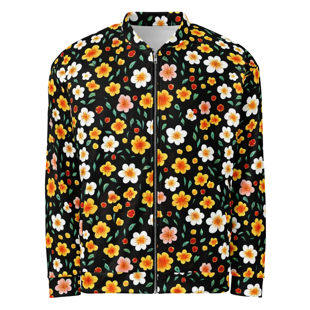 Sunlit Blossoms on Bomber Jacket — Front