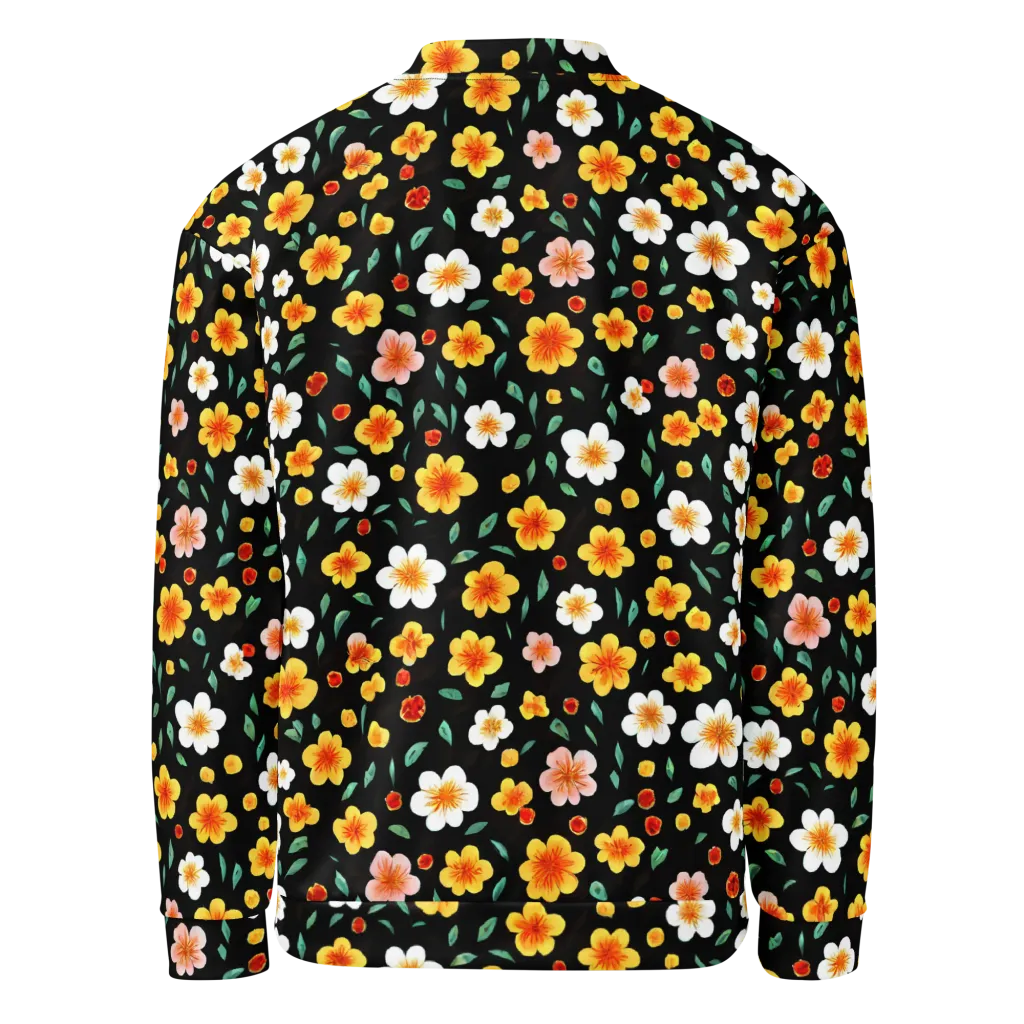 Sunlit Blossoms on Bomber Jacket — Back
