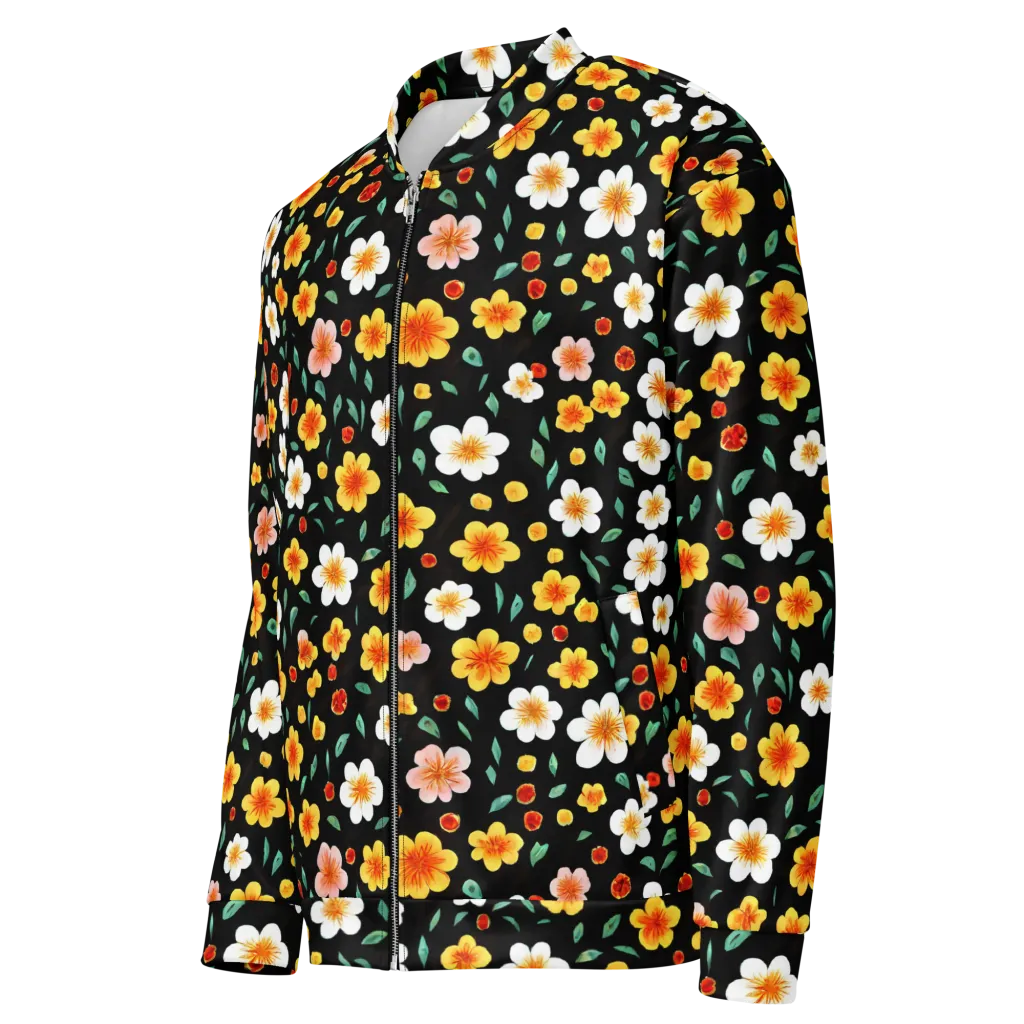 Sunlit Blossoms on Bomber Jacket — Left Front