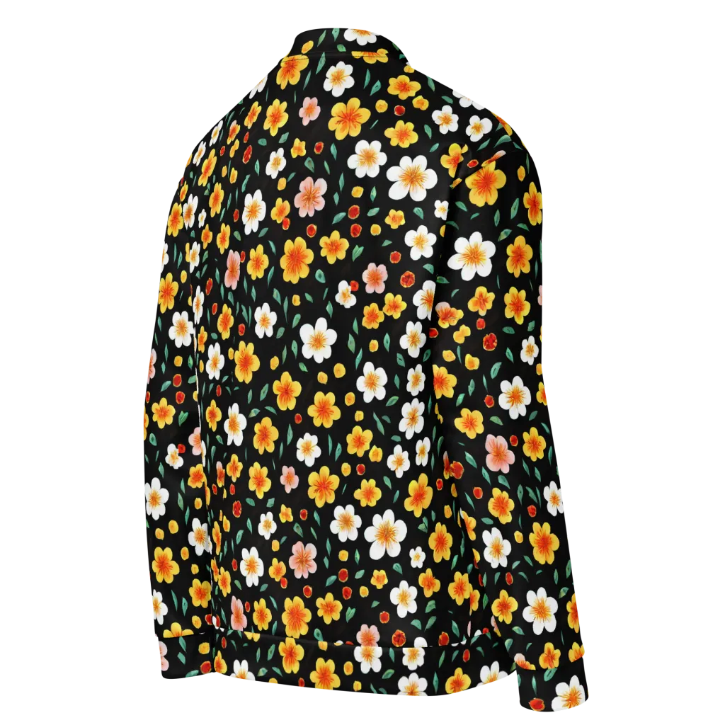 Sunlit Blossoms on Bomber Jacket — Right Back