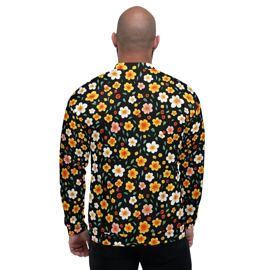 Sunlit Blossoms on Bomber Jacket — Back