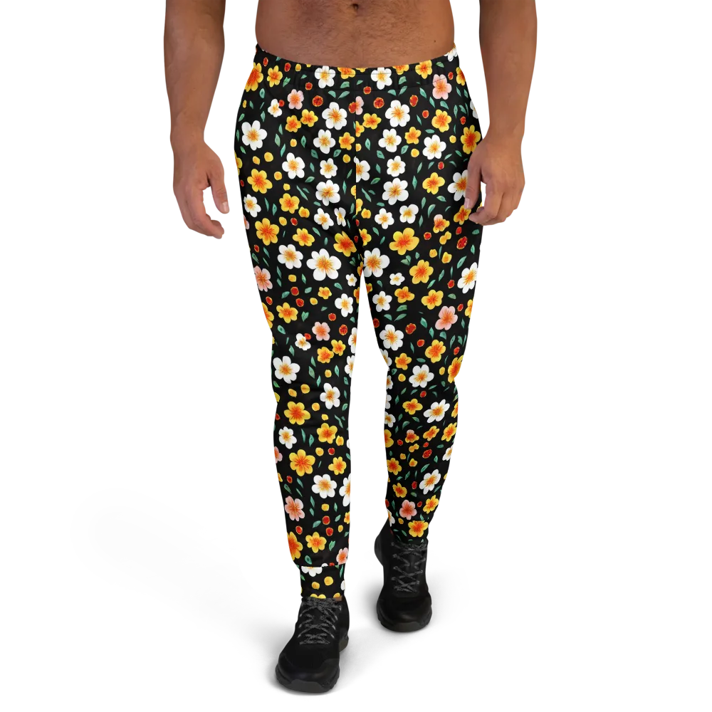 Sunlit Blossoms on Men's Joggers — Front