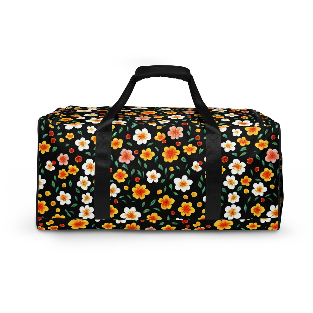 Sunlit Blossoms on Duffle Bag — Back
