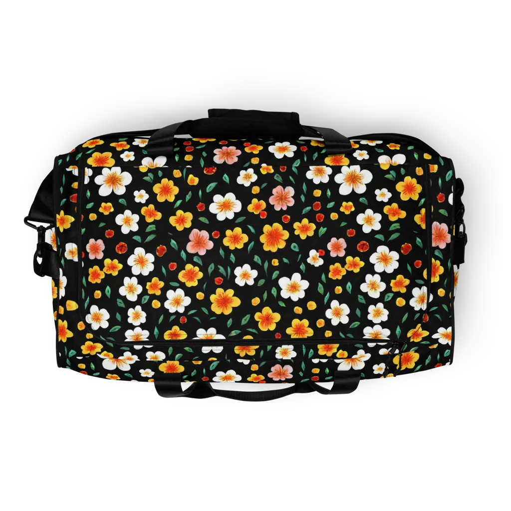 Sunlit Blossoms on Duffle Bag — Top