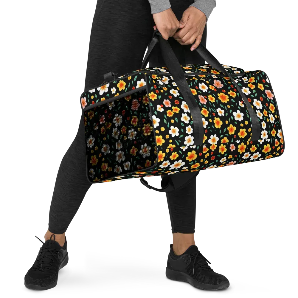 Sunlit Blossoms on Duffle Bag — Right Front