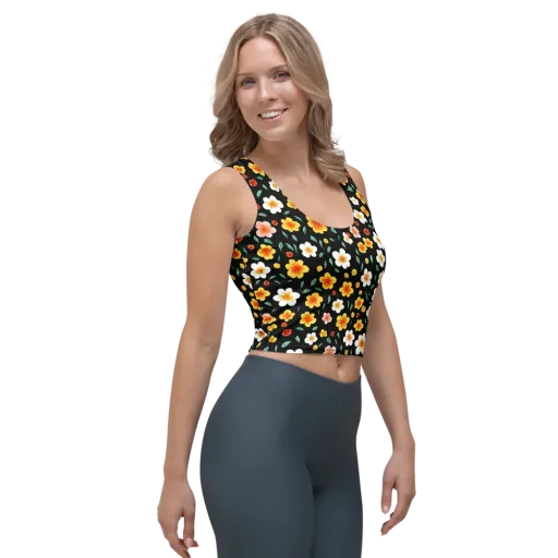 Sunlit Blossoms on a Crop Top