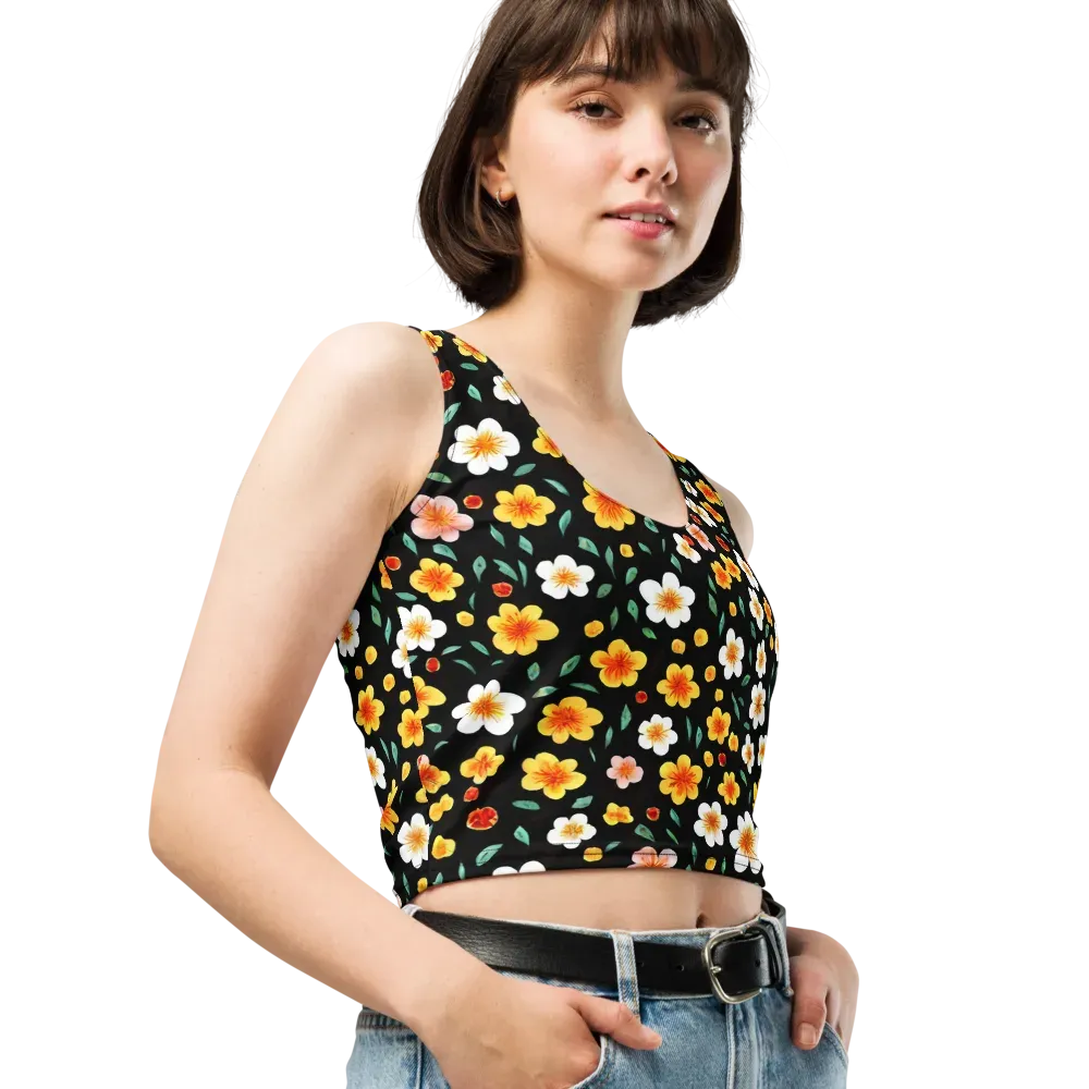 Sunlit Blossoms on Crop Top — Right Front