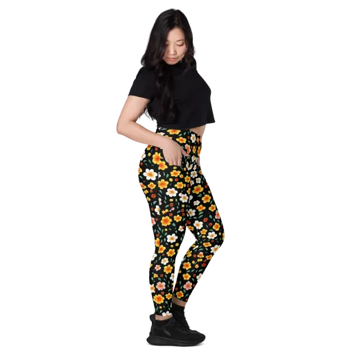 Sunlit Blossoms on a Leggings with Pockets