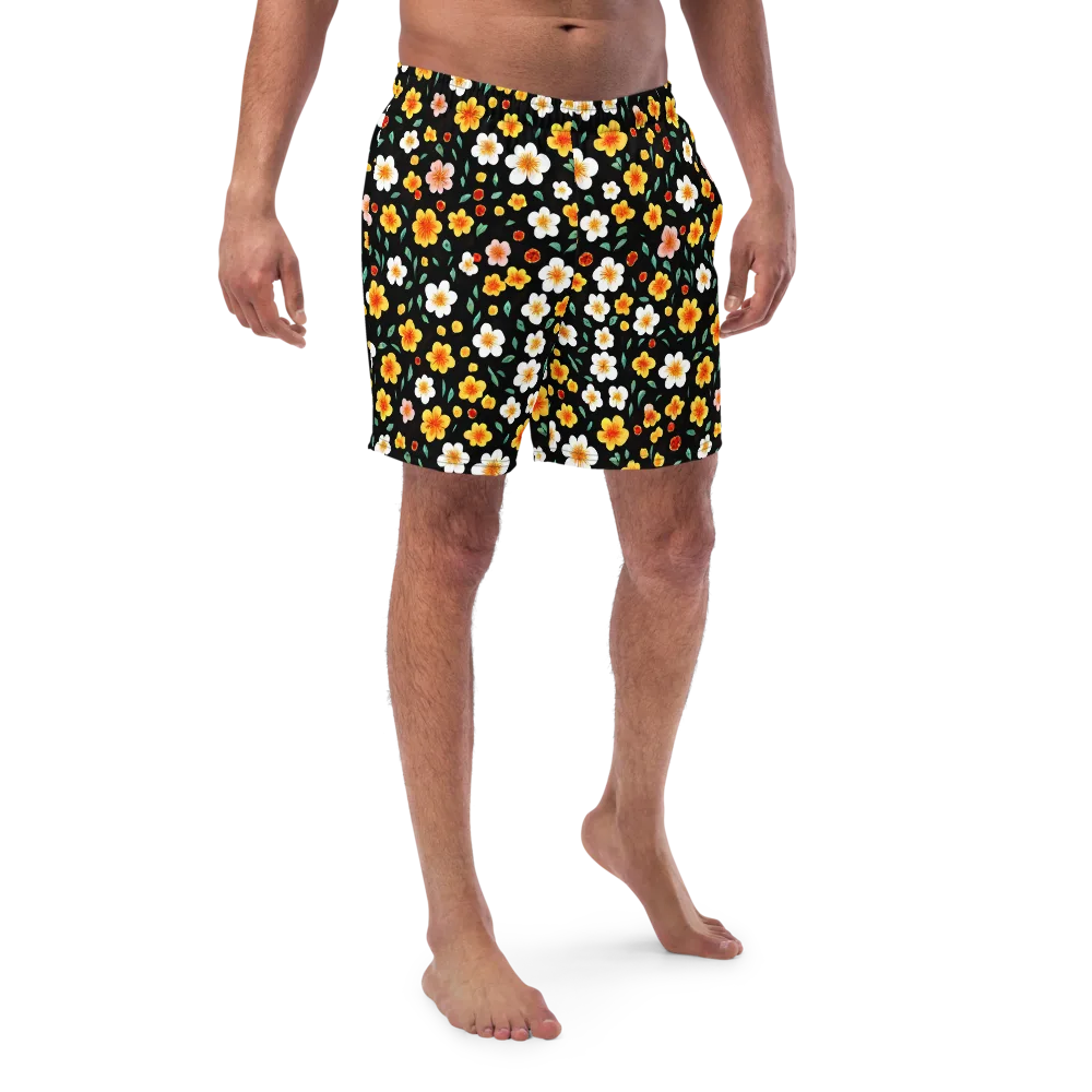 Sunlit Blossoms on Swim Trunks — Front