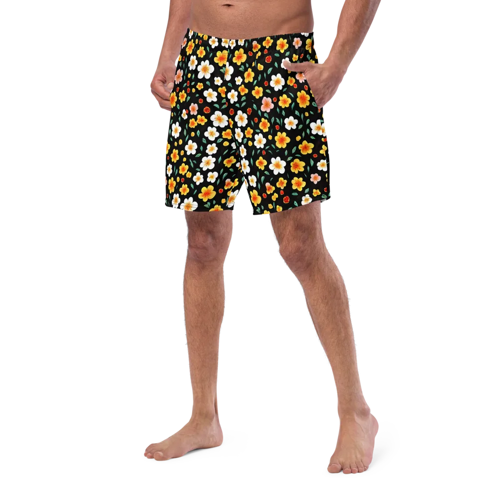 Sunlit Blossoms on Swim Trunks — Left Front