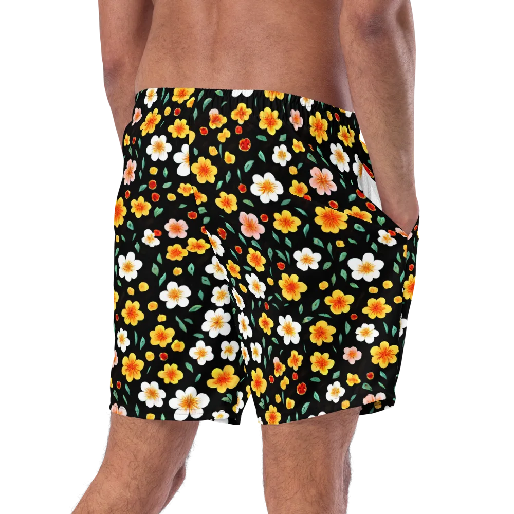 Sunlit Blossoms on Swim Trunks — Right Back