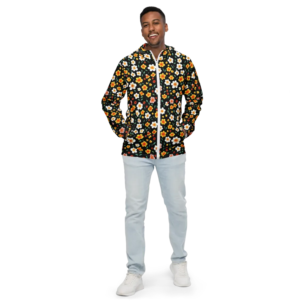 Sunlit Blossoms on Men's Windbreaker — Front