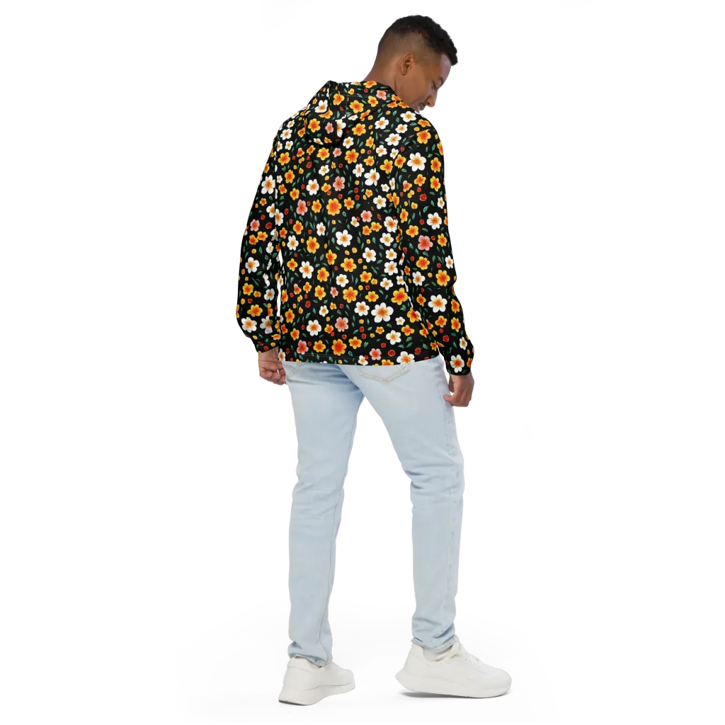 Sunlit Blossoms on Men's Windbreaker — Back