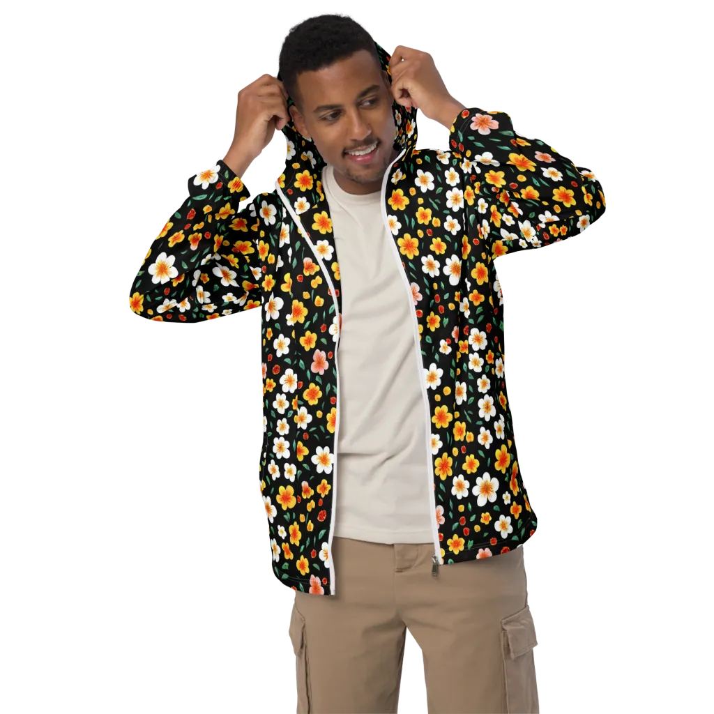Sunlit Blossoms on Men's Windbreaker — Front