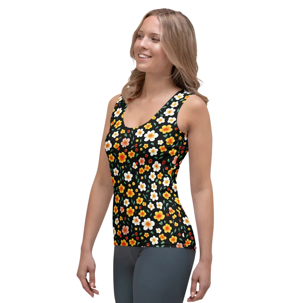 Sunlit Blossoms on Women's Tank Top — Left Front