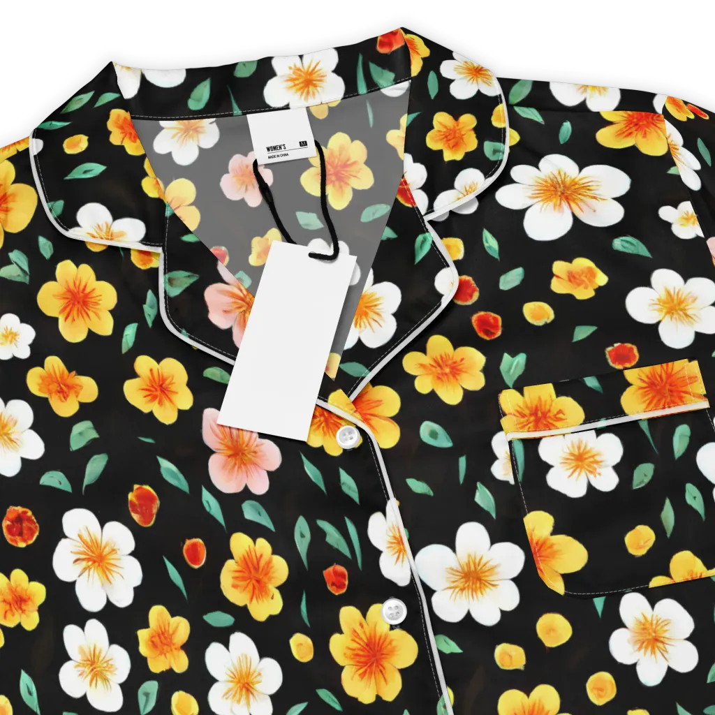 Sunlit Blossoms on Women's Short Sleeve Pajama Top — Product details