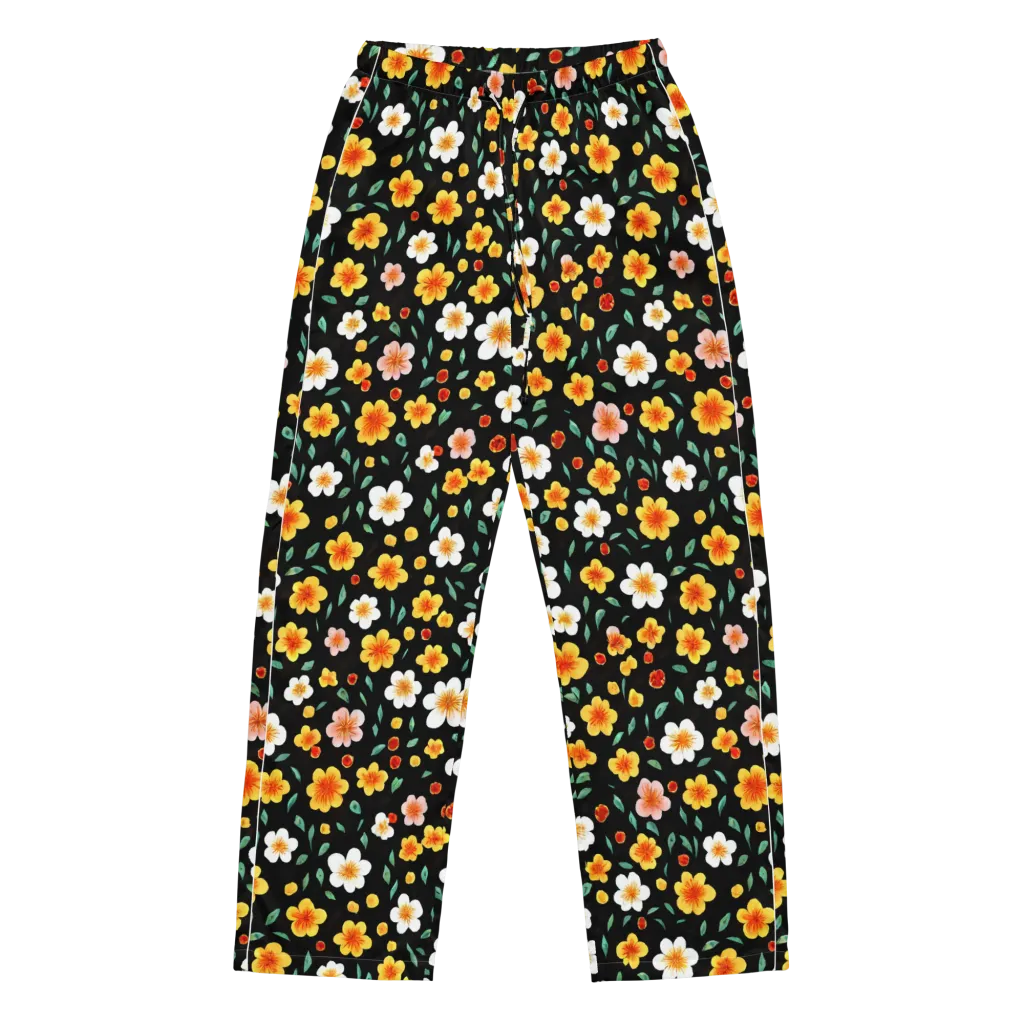 Sunlit Blossoms on Women's Pajama Pants — Front