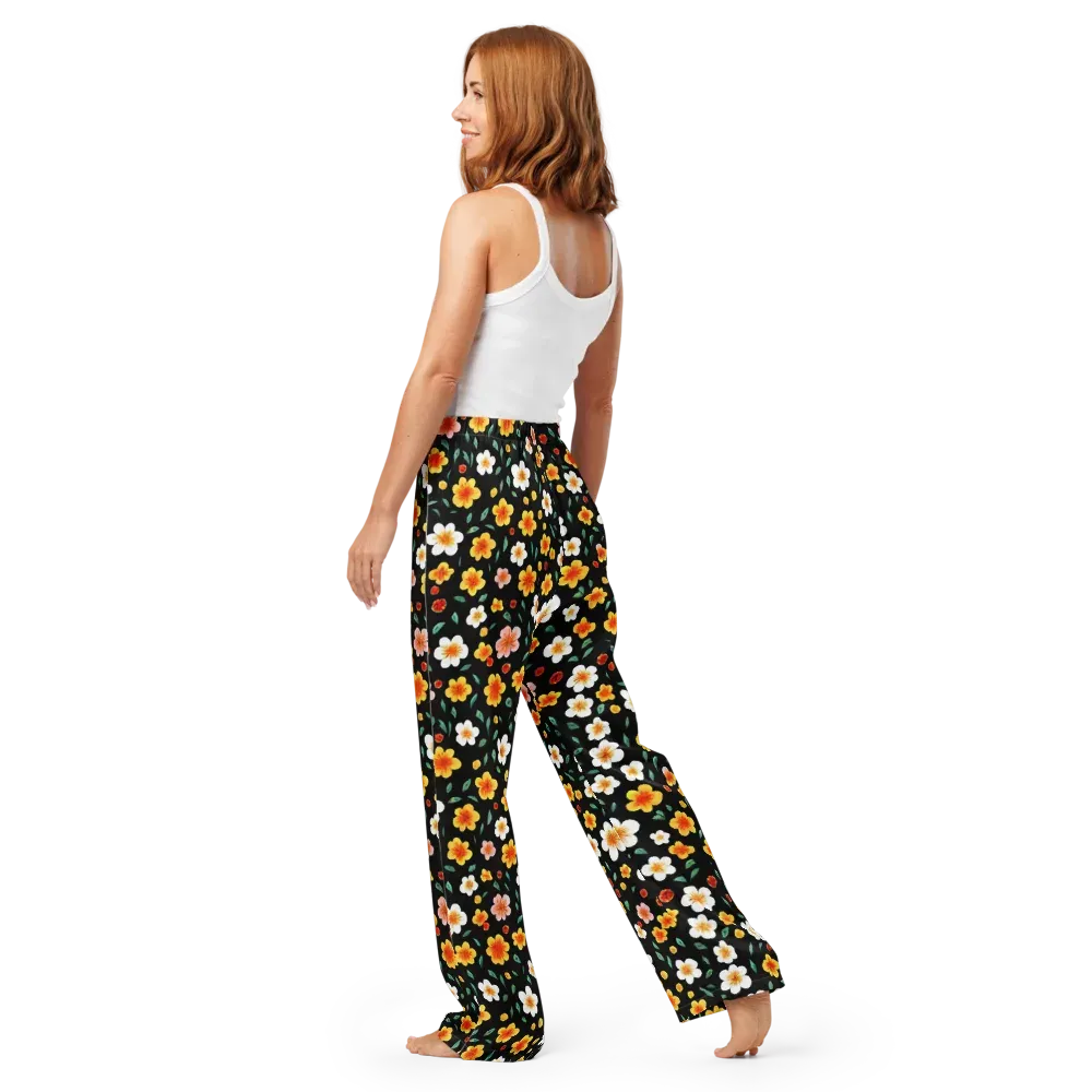Sunlit Blossoms on Women's Pajama Pants — Back
