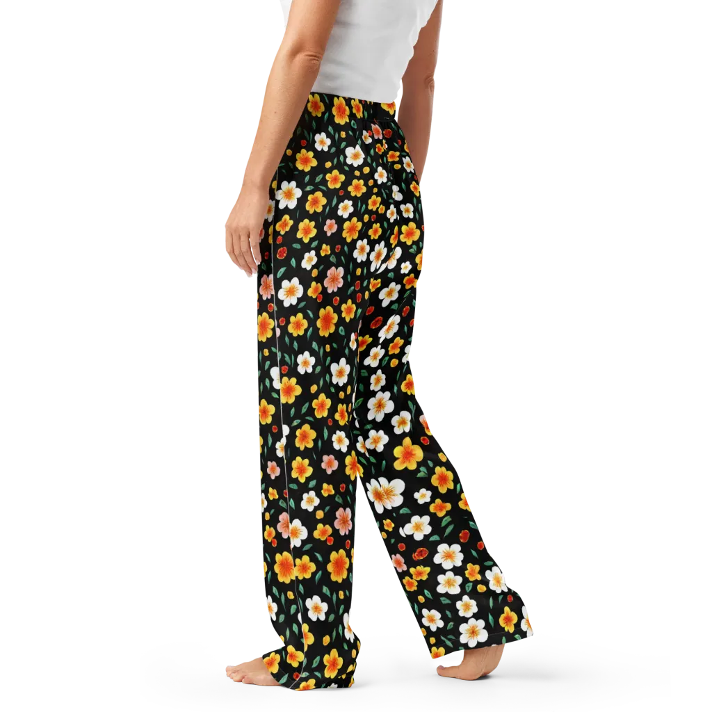 Sunlit Blossoms on Women's Pajama Pants — Left