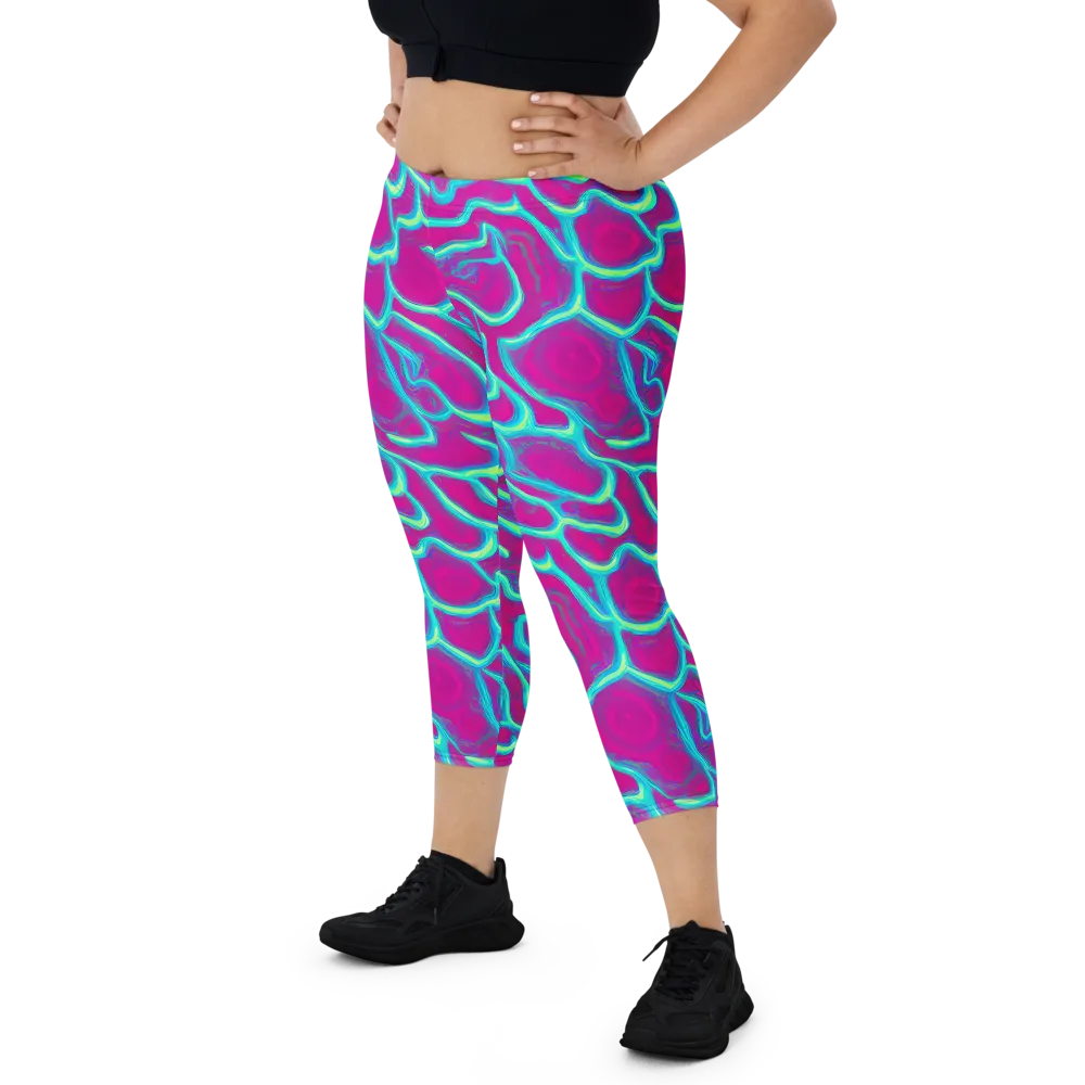 Neon Flux on Capri Leggings — Front