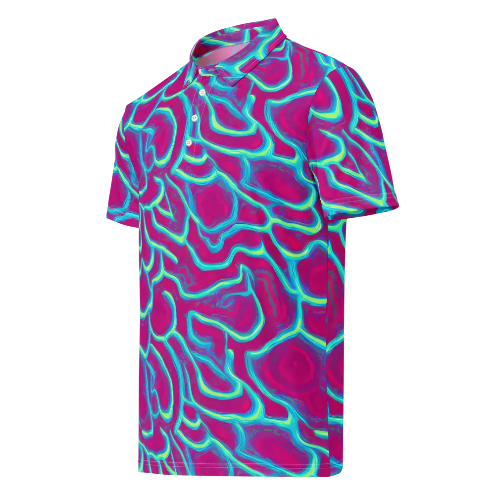 Neon Flux on Men's Slim Fit Polo Shirt — Left Front