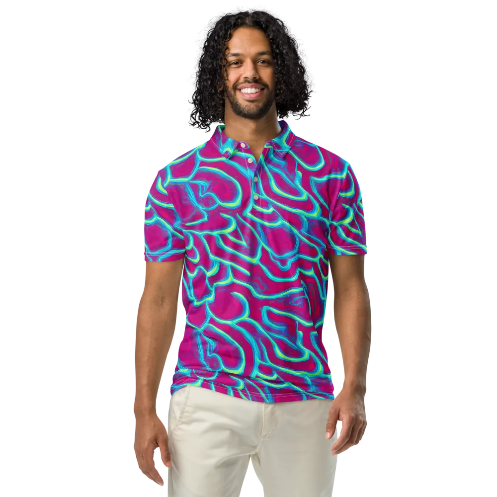 Neon Flux on Men's Slim Fit Polo Shirt — Front