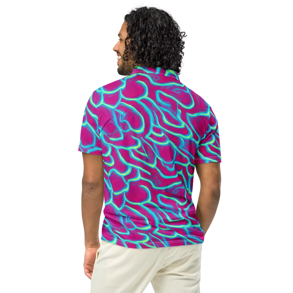 Neon Flux on Men's Slim Fit Polo Shirt — Back