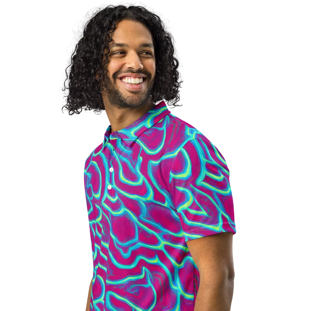Neon Flux on Men's Slim Fit Polo Shirt — Left Front