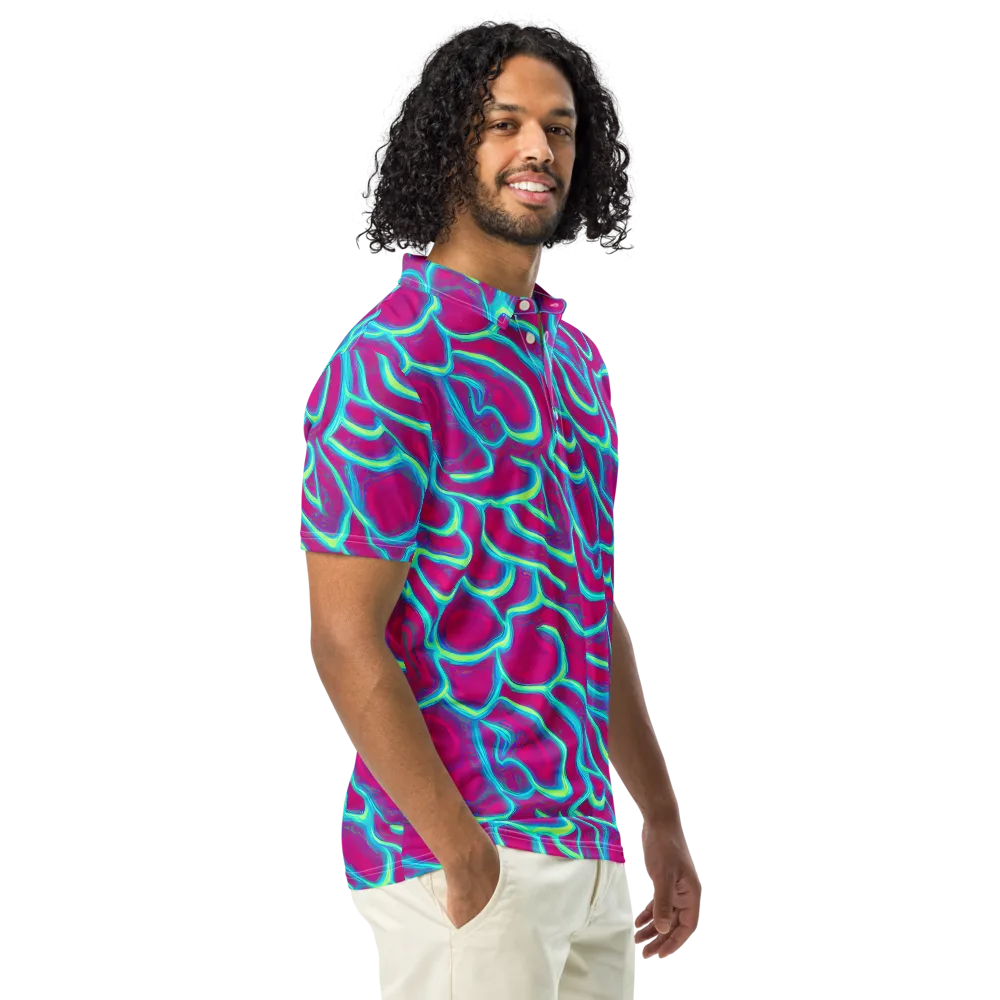 Neon Flux on Men's Slim Fit Polo Shirt — Right Front