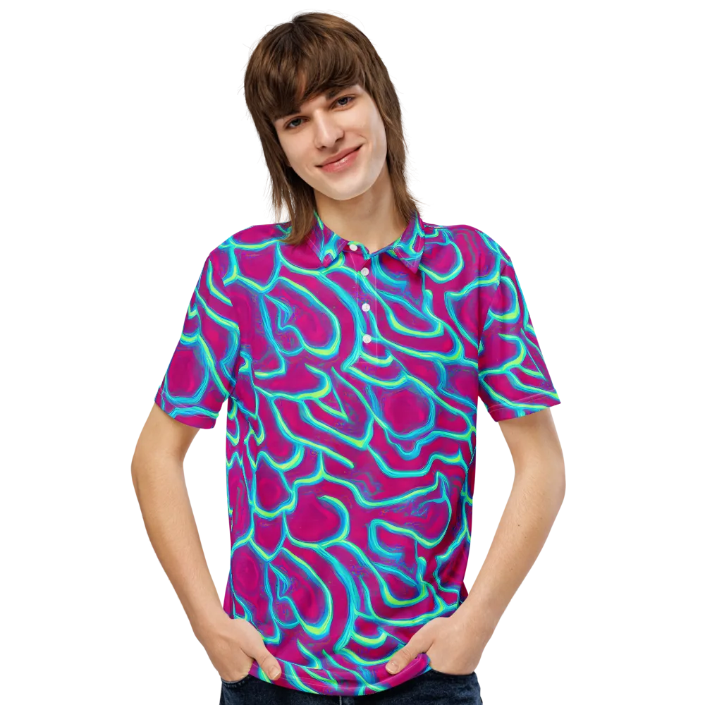 Neon Flux on Men's Slim Fit Polo Shirt — Front