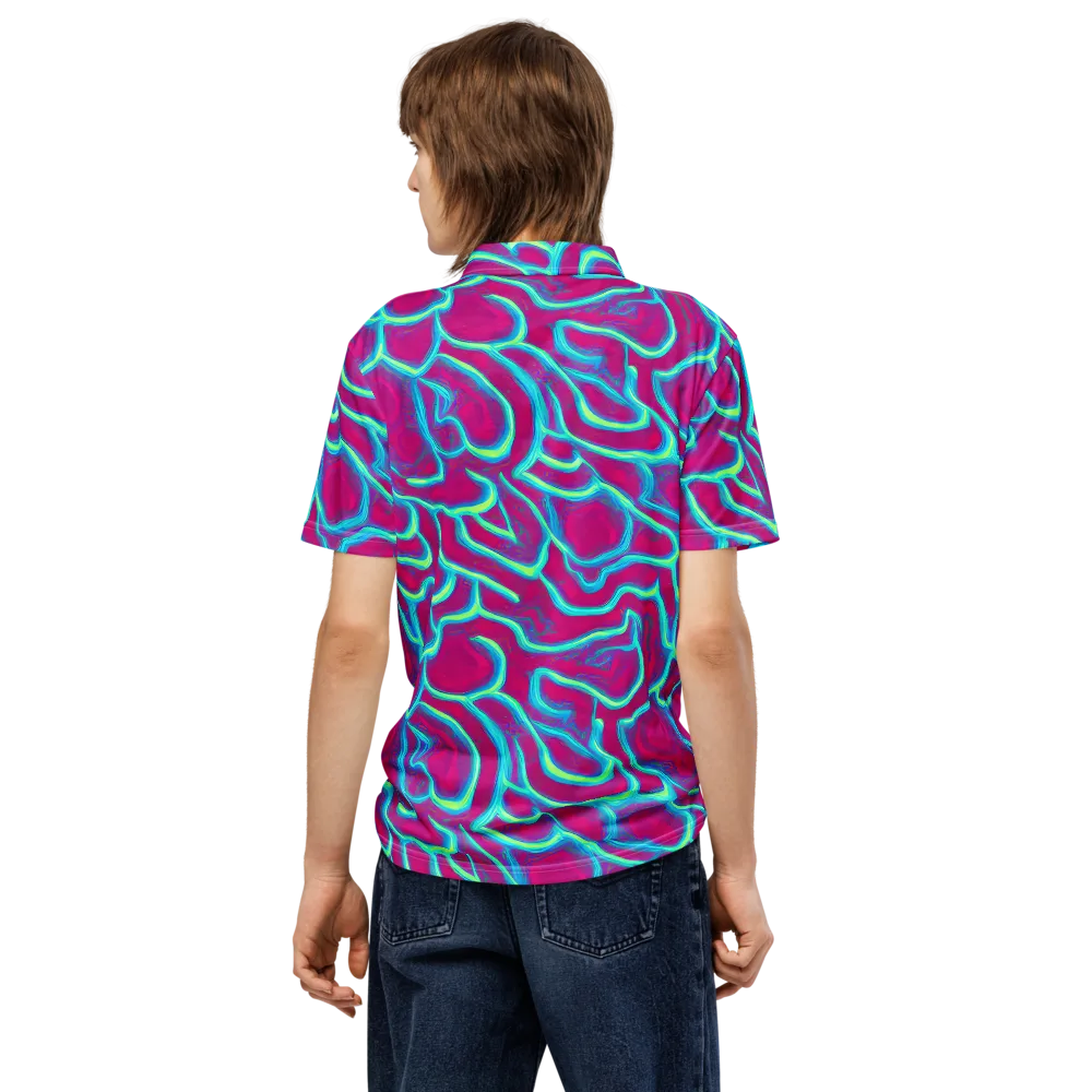 Neon Flux on Men's Slim Fit Polo Shirt — Back