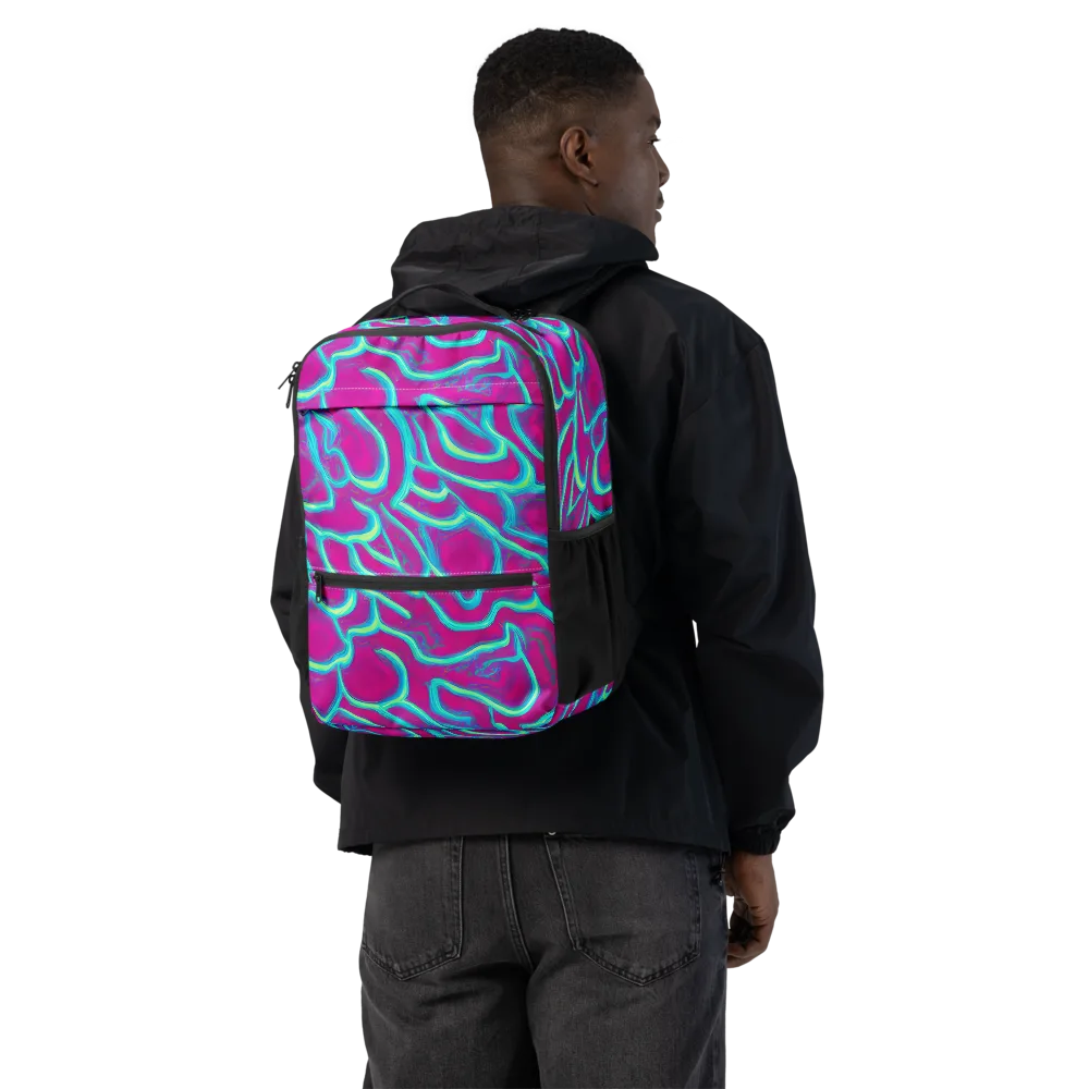 Neon Flux on Utility Backpack — Back