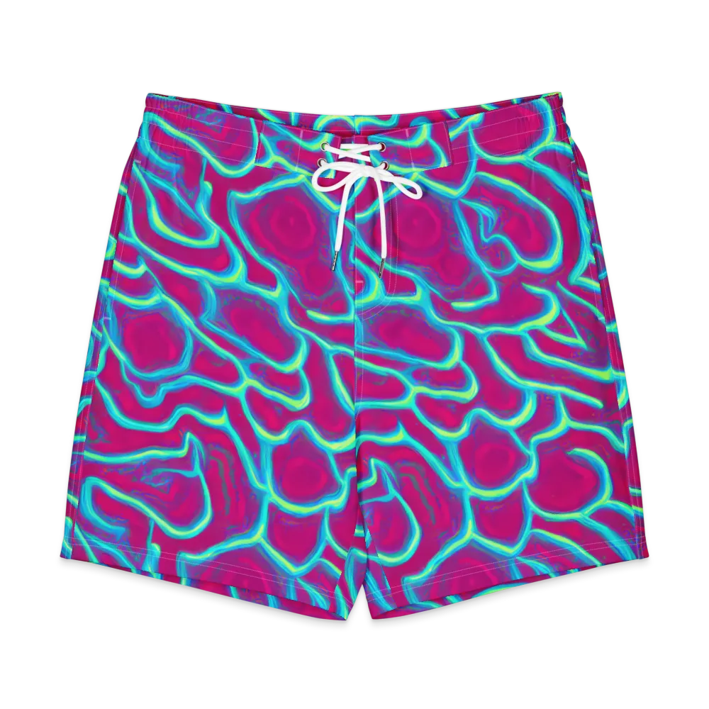 Neon Flux on Men's Board Shorts — Front