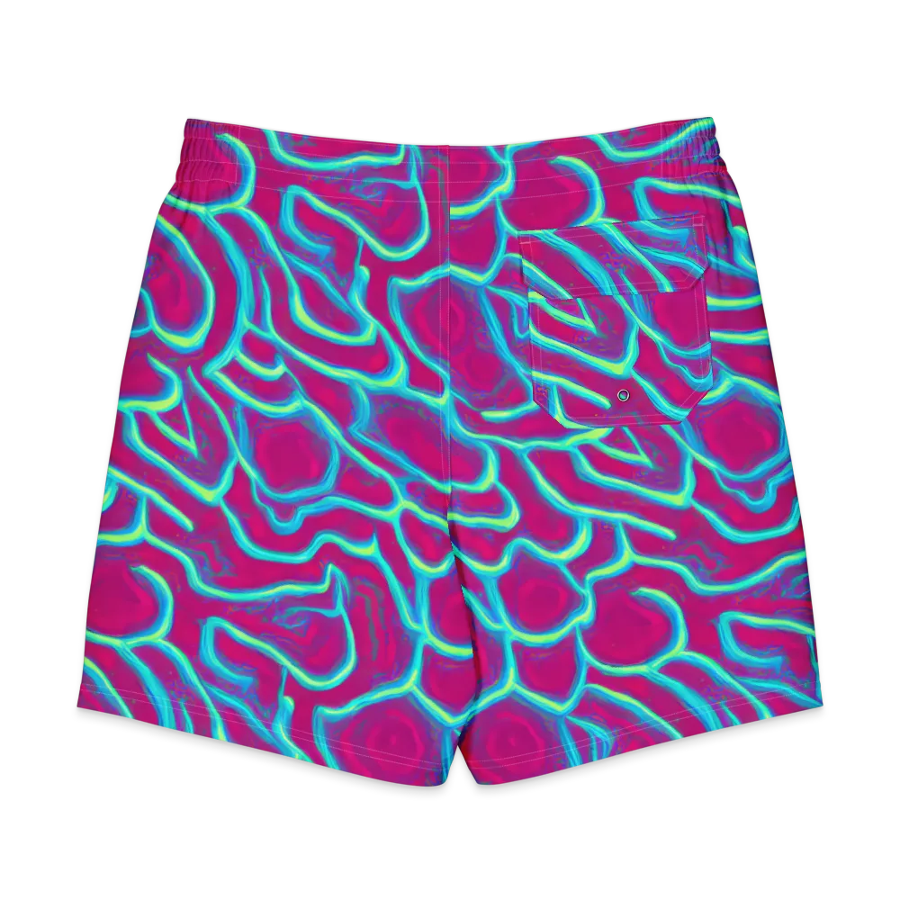Neon Flux on Men's Board Shorts — Back