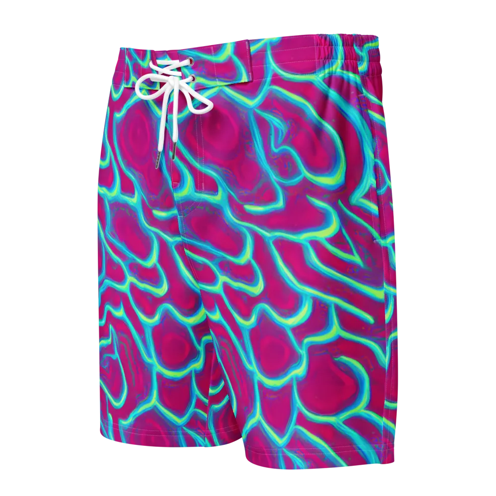 Neon Flux on Men's Board Shorts — Front