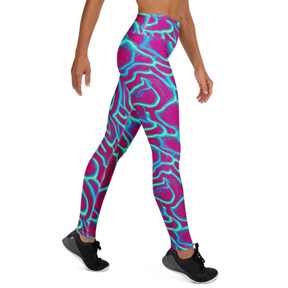 Neon Flux on Yoga Leggings — Right