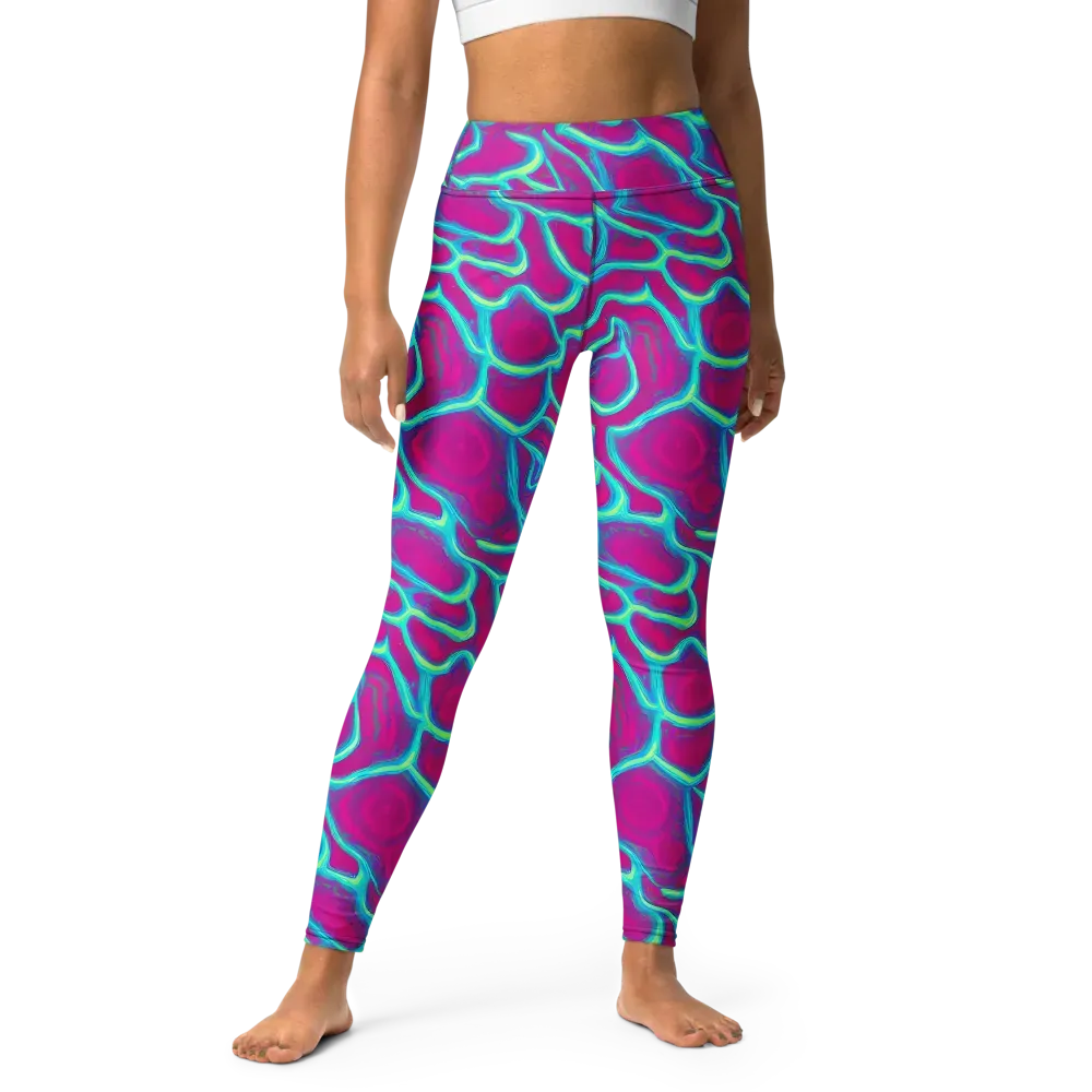 Neon Flux on Yoga Leggings — Front