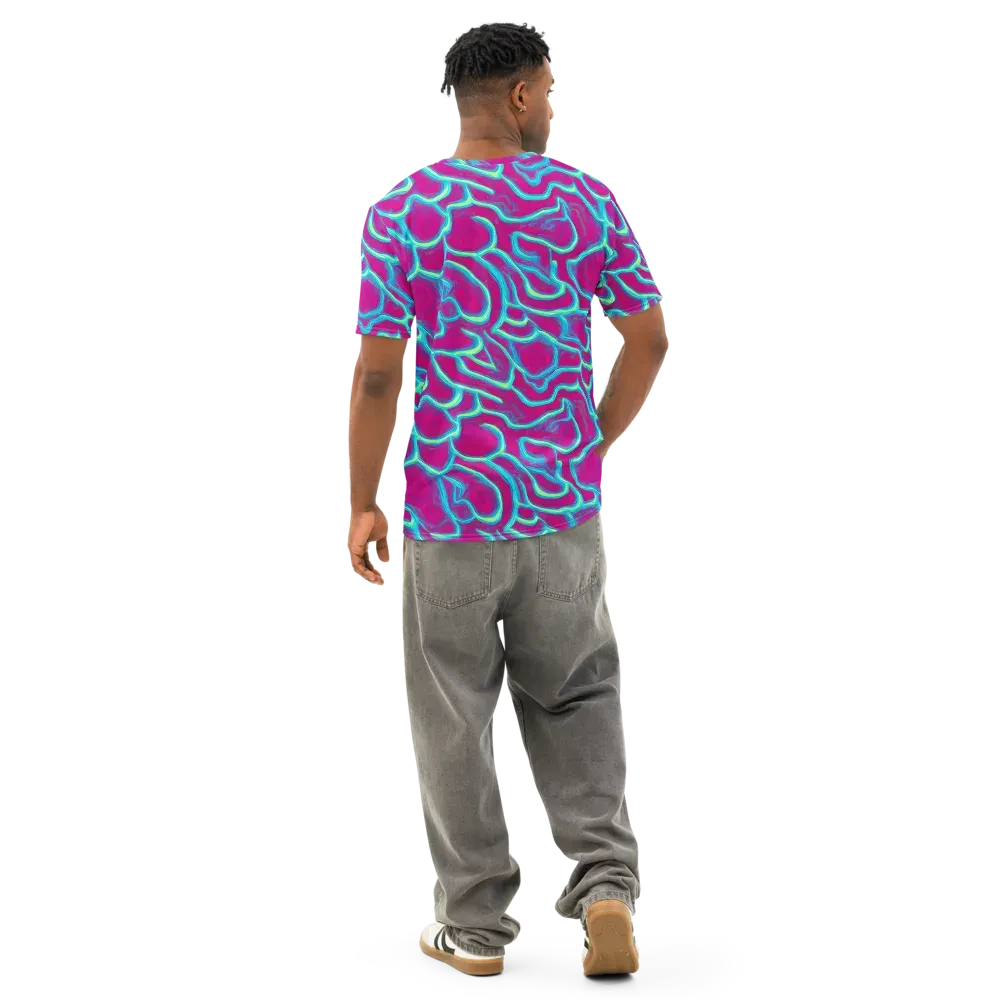 Neon Flux on Men's Cotton Crew Neck T-Shirt — Back