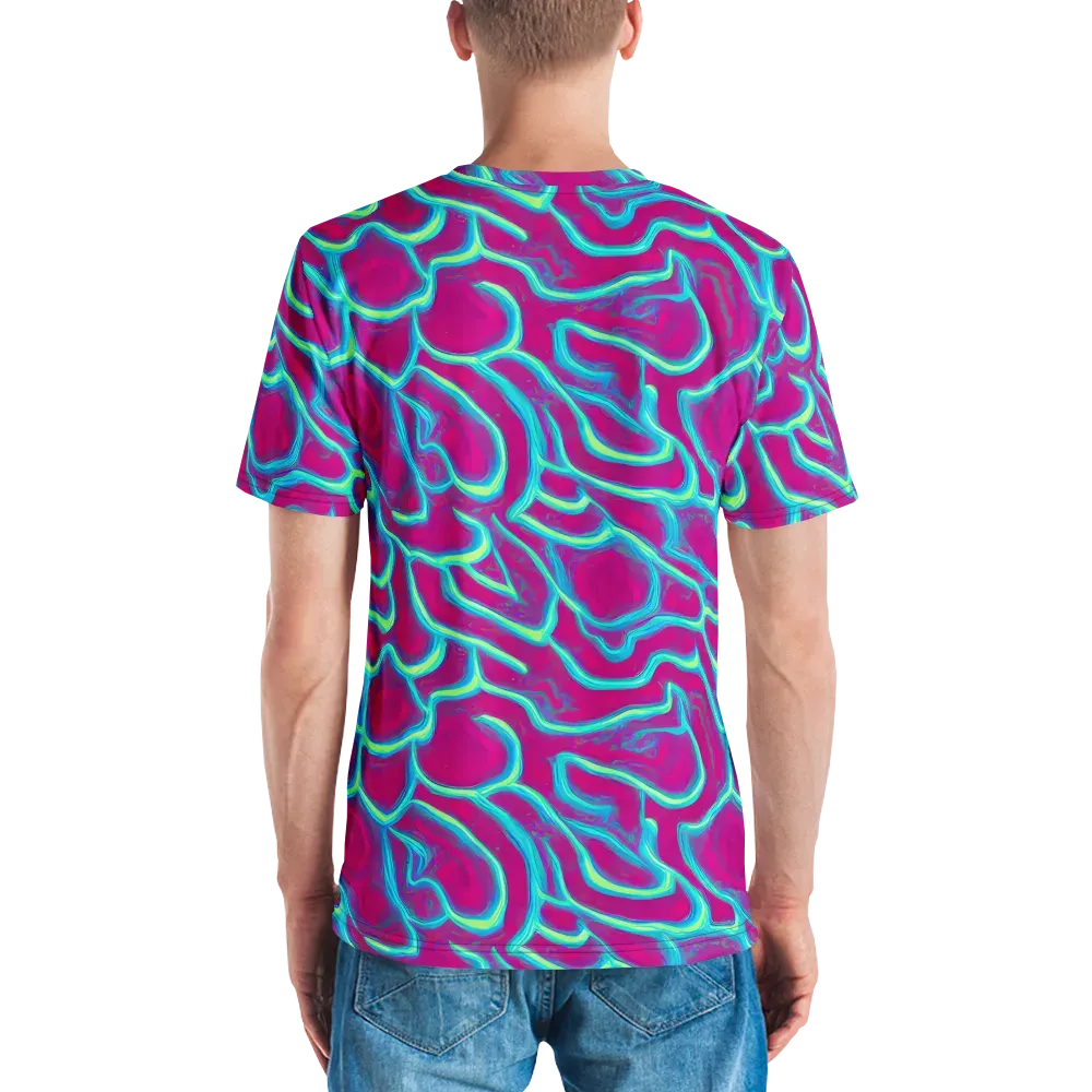 Neon Flux on Men's Crew Neck T-Shirt — Back