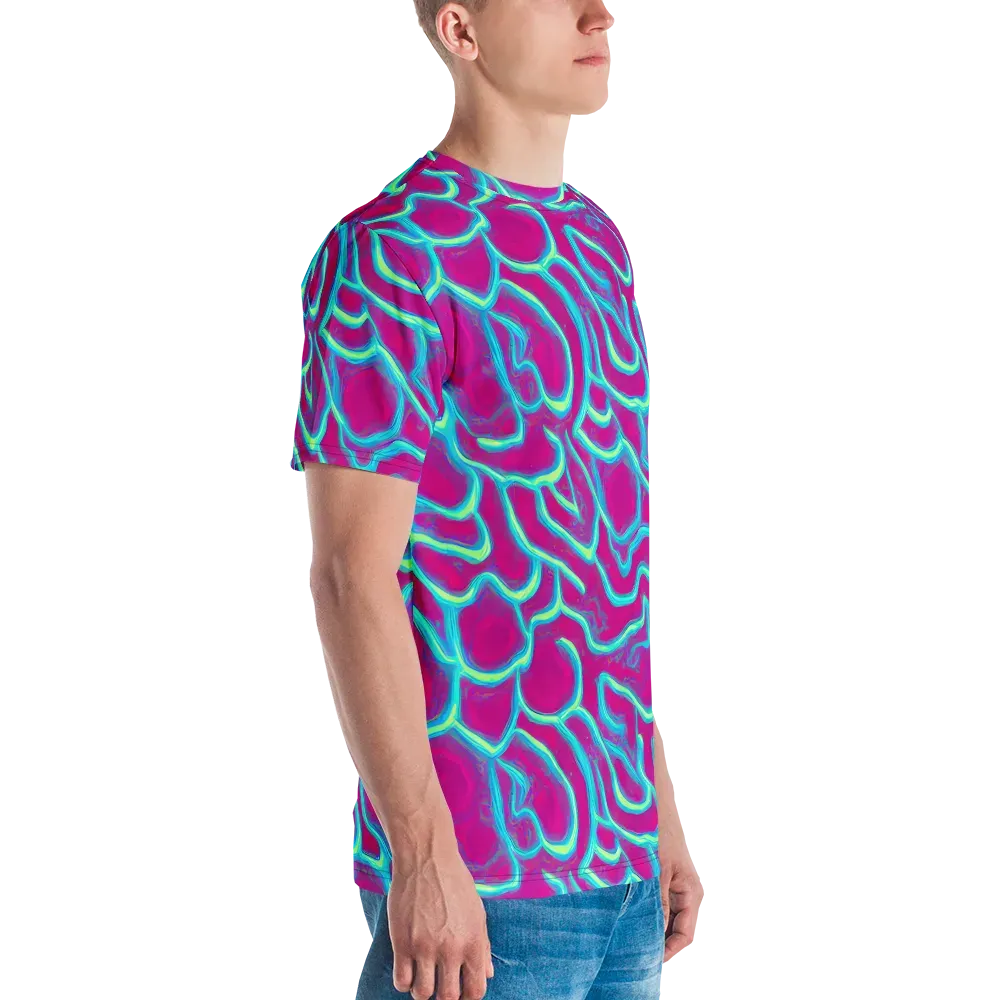 Neon Flux on Men's Crew Neck T-Shirt — Right