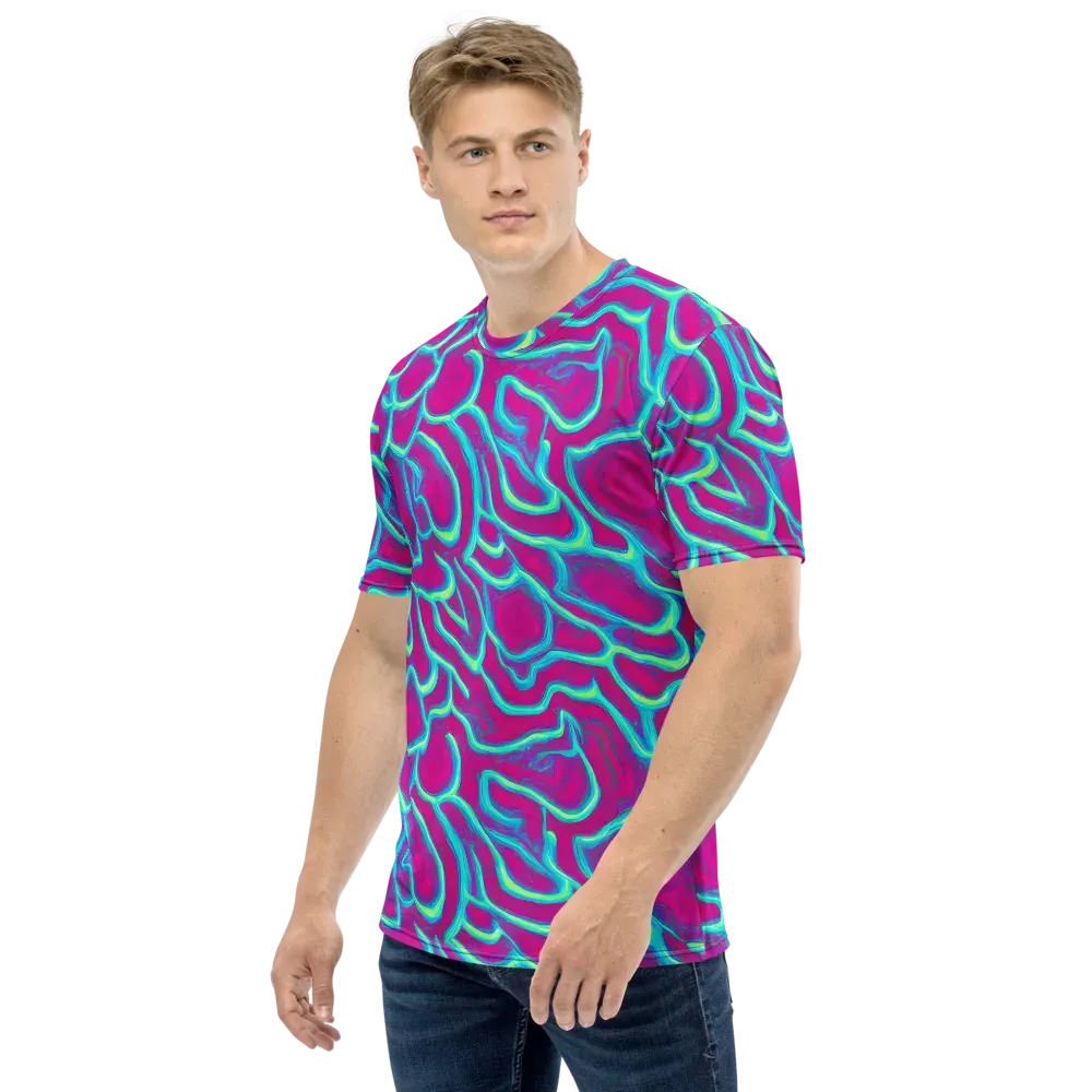 Neon Flux on Men's Crew Neck T-Shirt — Left