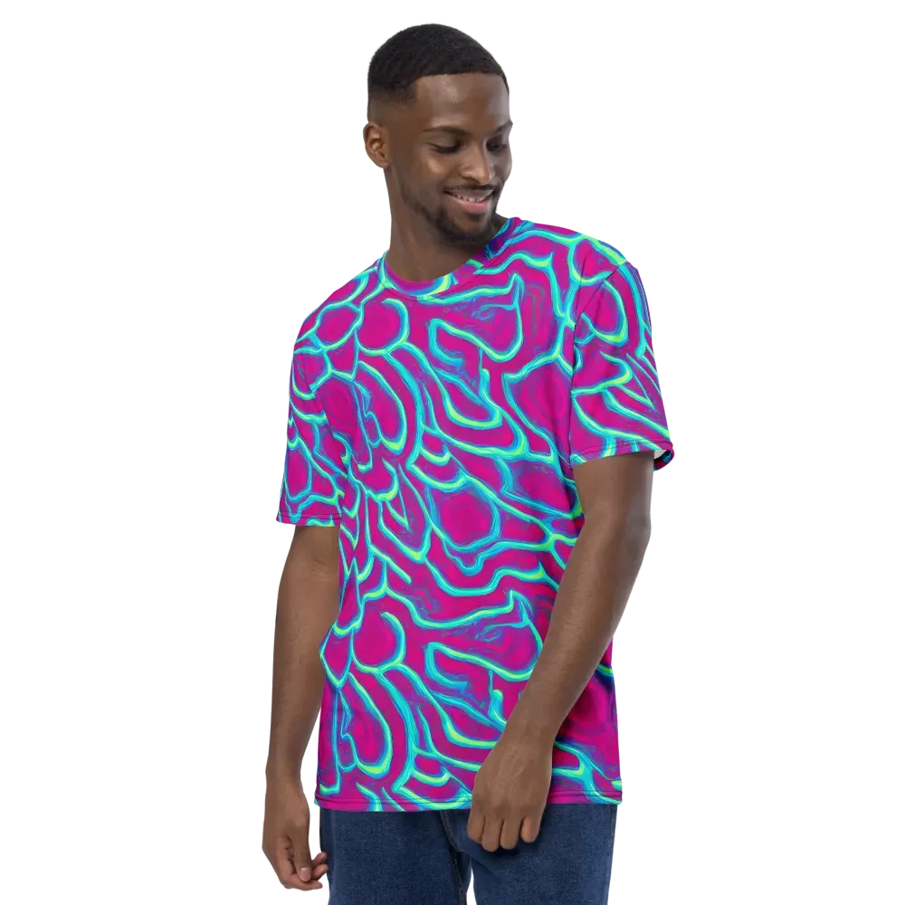 Neon Flux on Men's Crew Neck T-Shirt — Left