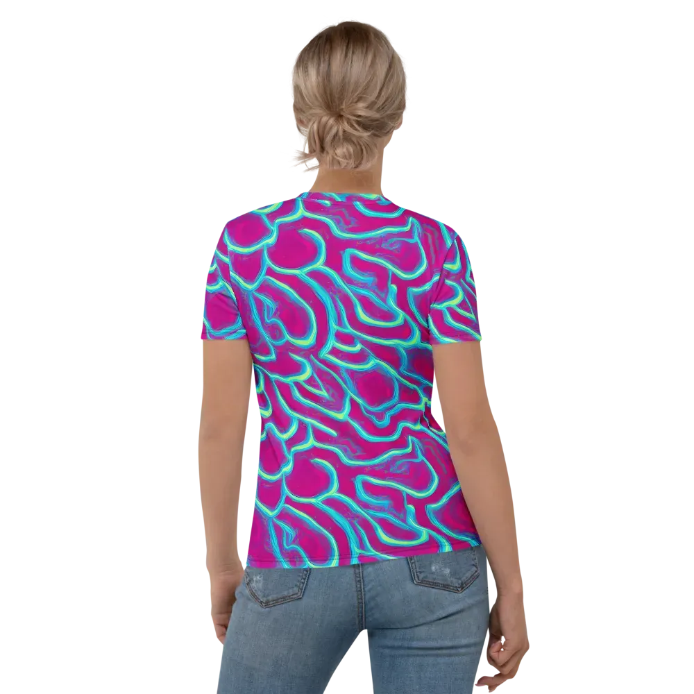 Neon Flux on Women's Crew Neck T-Shirt — Back