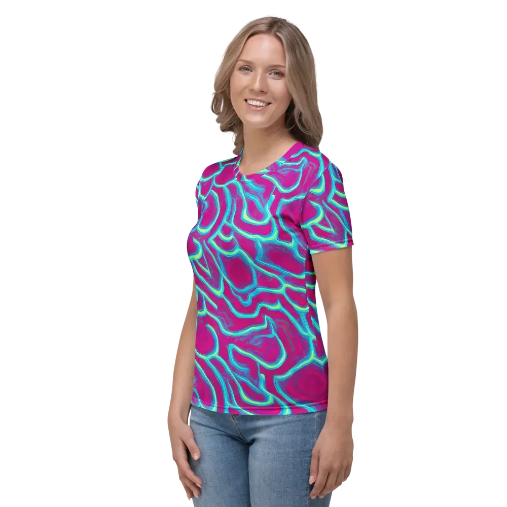 Neon Flux on Women's Crew Neck T-Shirt — Left