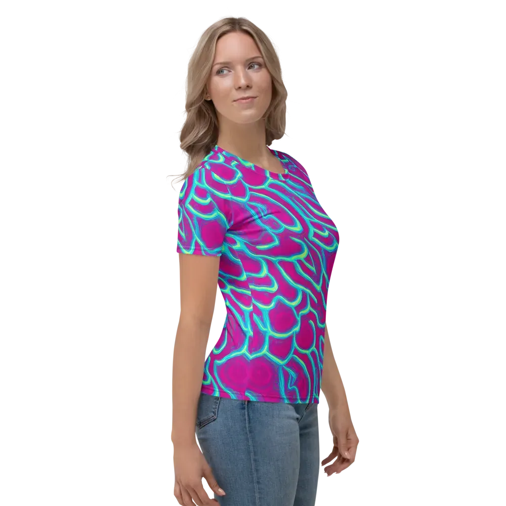 Neon Flux on Women's Crew Neck T-Shirt — Right
